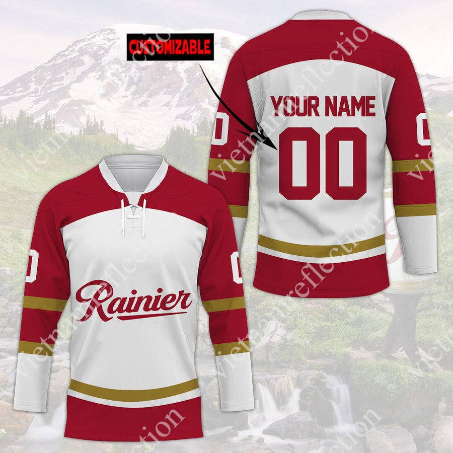Personalized Rainier beer hockey jersey