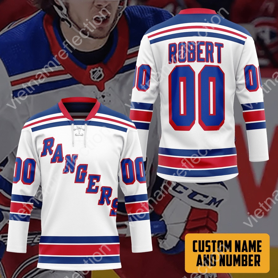 Personalized New York Ranger NHL Artemi Panarin White Away Authentic hockey jersey