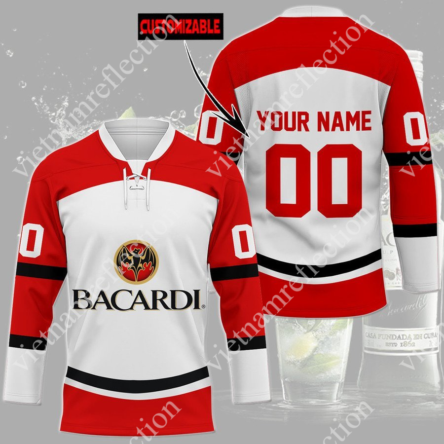 Personalized Bacardi hockey jersey