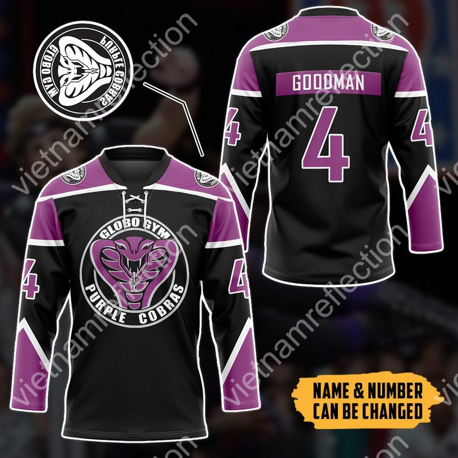 Personalized Globo Gym Purple Cobras hockey jersey