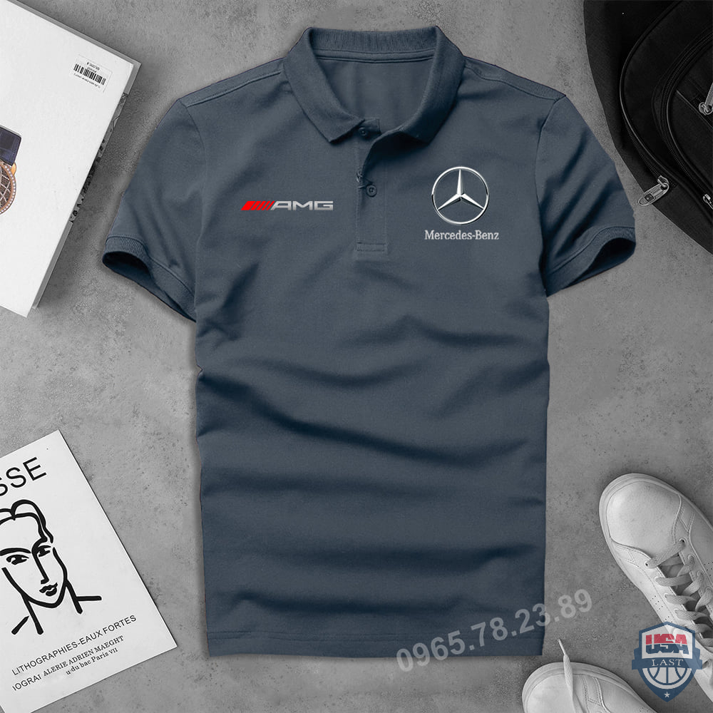Mercedes AMG Dark Grey 3D Polo Shirt