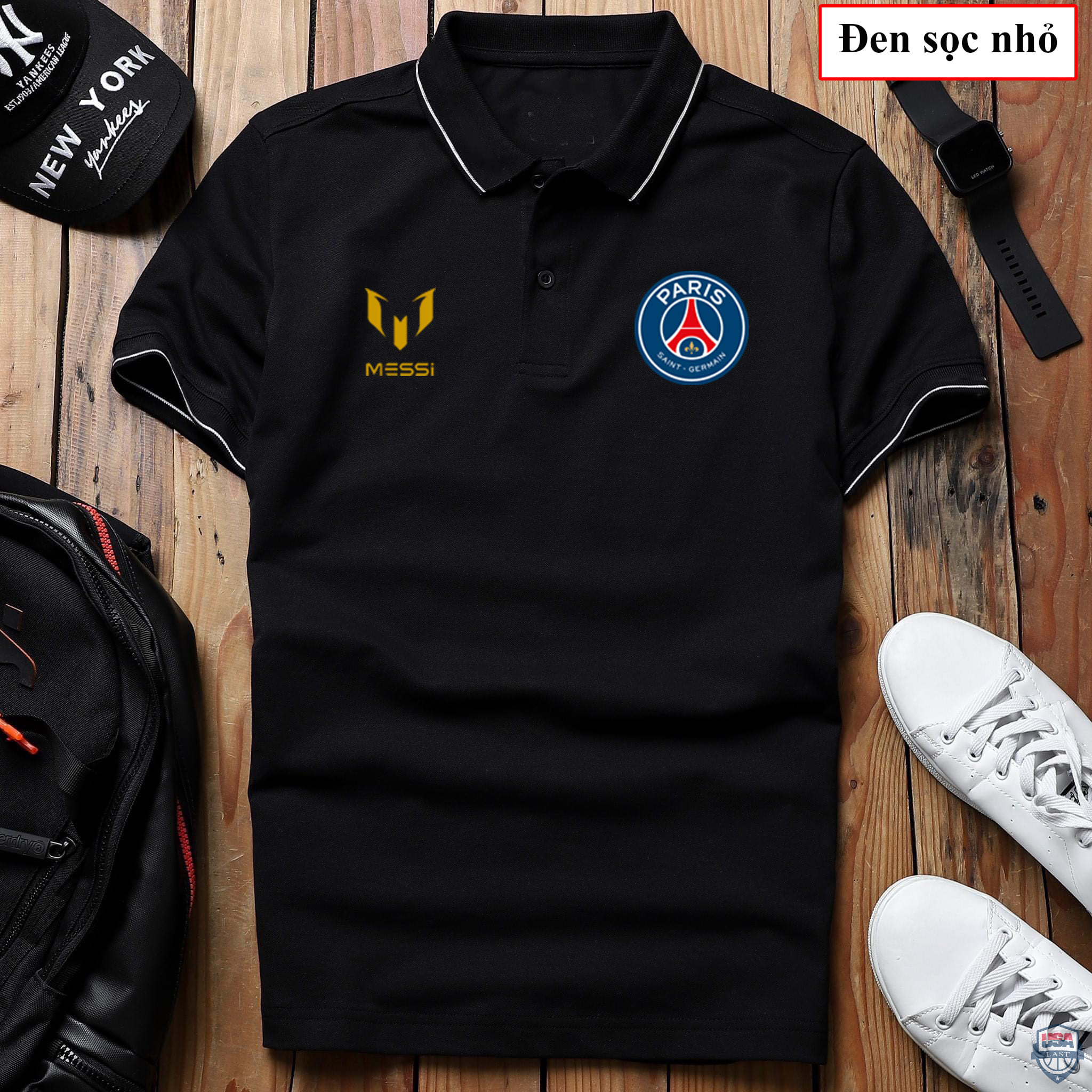 Lionel Messi Paris Saint Germain Black Polo Shirt