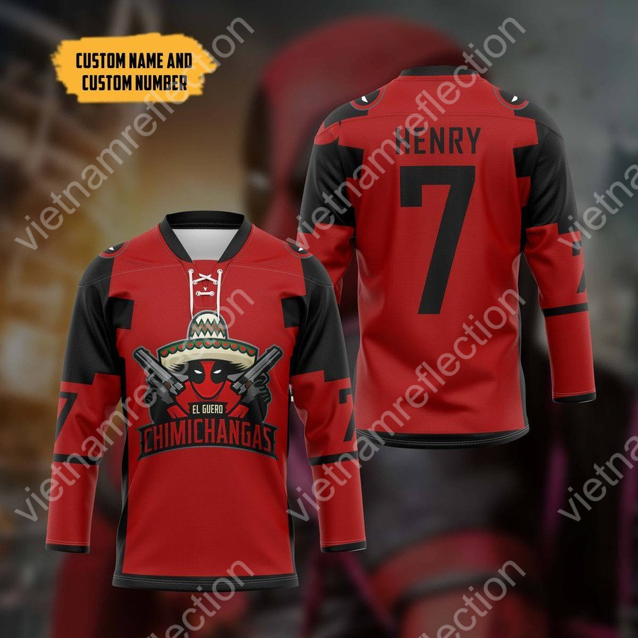 Personalized Wade Wilson Deadpool hockey jersey