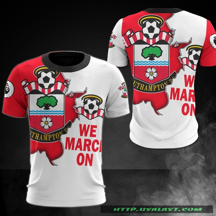 Southampton F.C We March On 3D All Over Print Hoodie T-Shirt