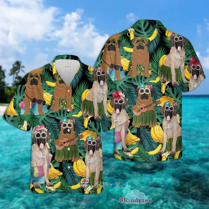 NEW English Mastiff Banana Tropical Hawaiian Shirt