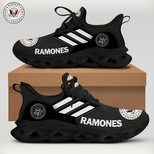 Ramones band logo black white Clunky Max soul shoes