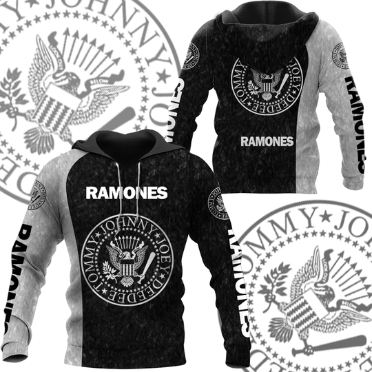 Ramones band 3D hoodie, zip hoodie