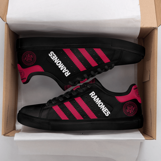 Ramones band black pink Stan Smith shoes