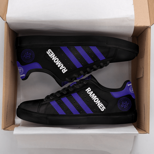 Ramones band logo black purple Stan Smith shoes