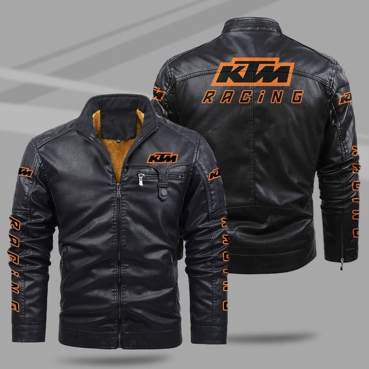 KTM Racing fleece leather jacket