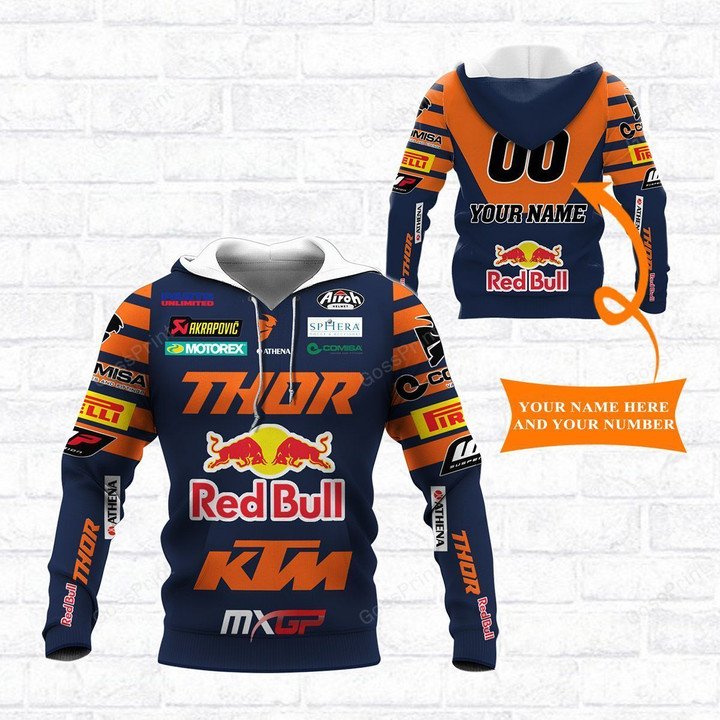 Personalized Thor Red Bull KTM Racing MXGP custom 3d shirt, hoodie