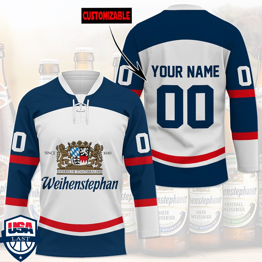 Bayerische Staatsbrauerei Weihenstephan beer personalized custom hockey jersey