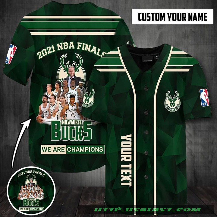 NBA Milwaukee Bucks We Are Champion Custom Name Baseball Jersey Shirt