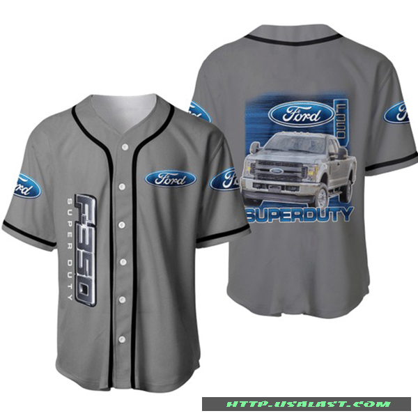 New Ford Super Duty Gray Baseball Jersey Shirt