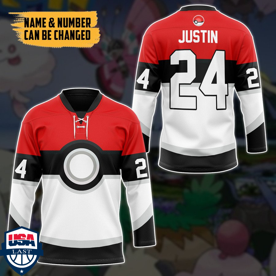 Pokemon trainers personalized custom hockey jersey