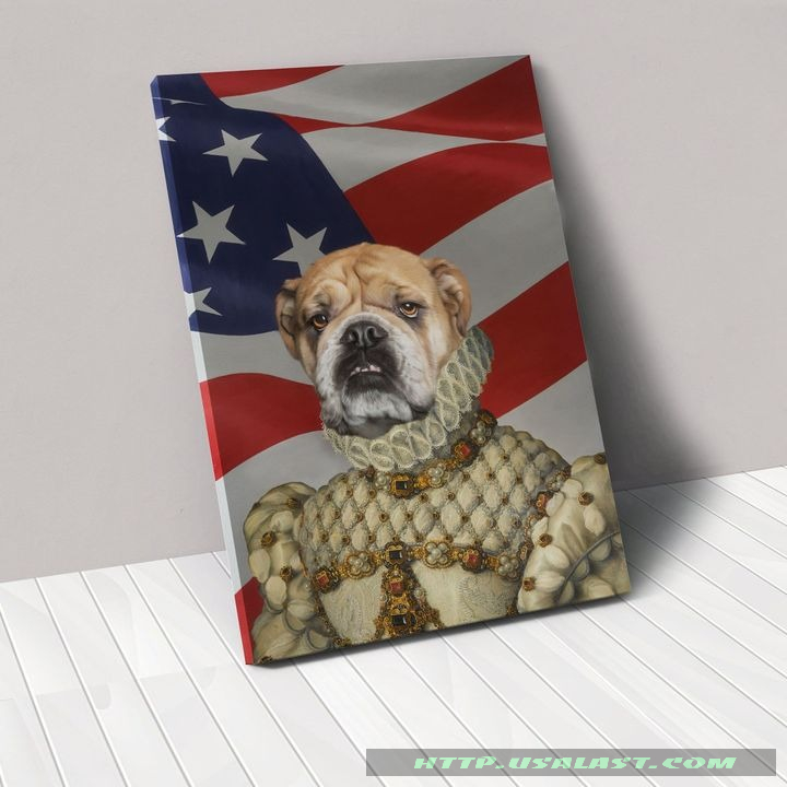 The Princess American Flag Personalized Pet Image Poster Canvas