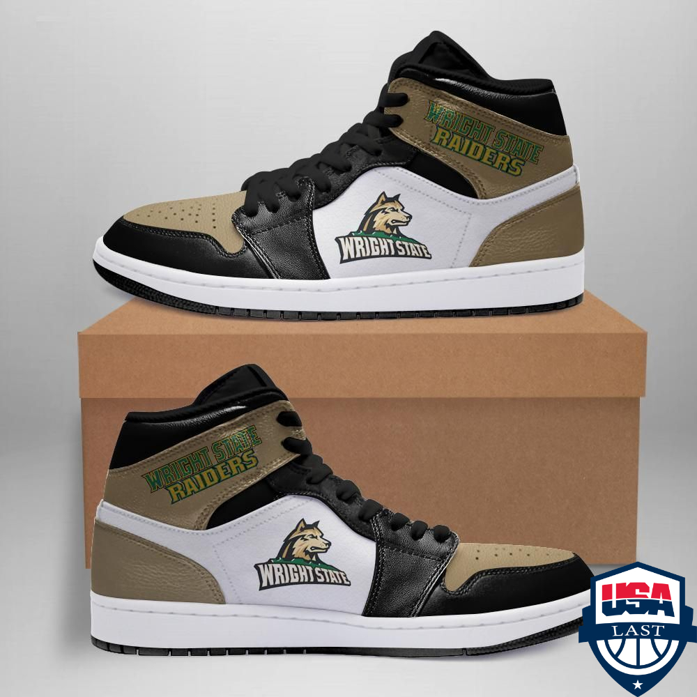 Wright State Raiders NCAA Basketball Air Jordan High Top Sneaker Shoes