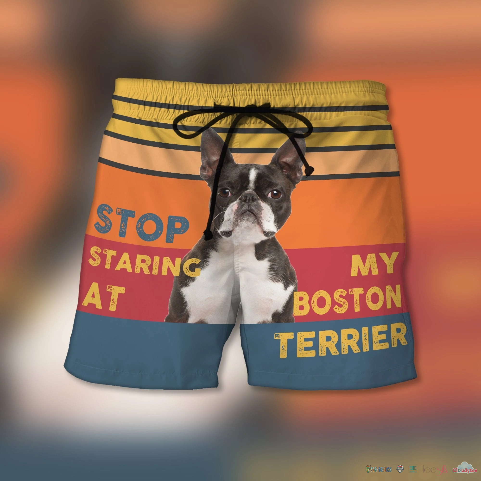 Excellent Stop Staring At My Boston Terrier Dog Beach Shorts