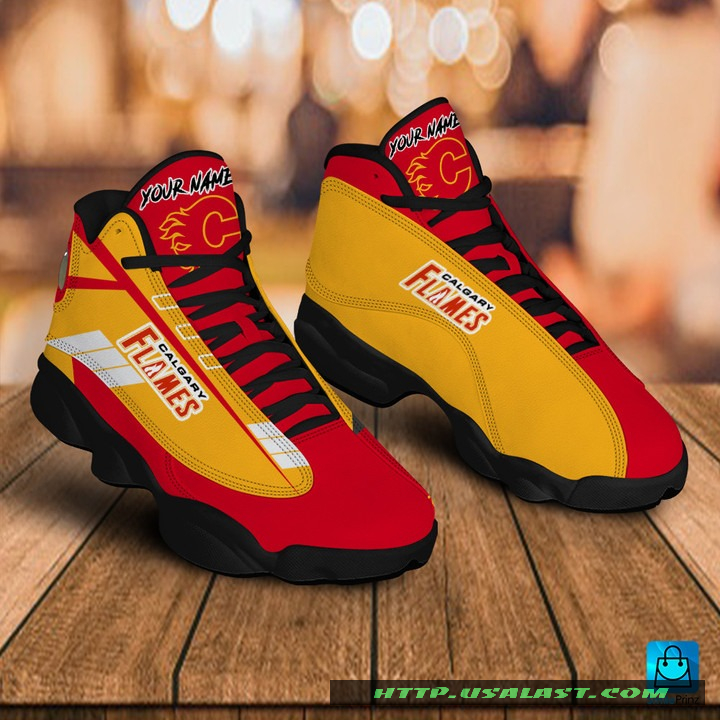 Sale OFF Personalised Calgary Flames Air Jordan 13 Shoes