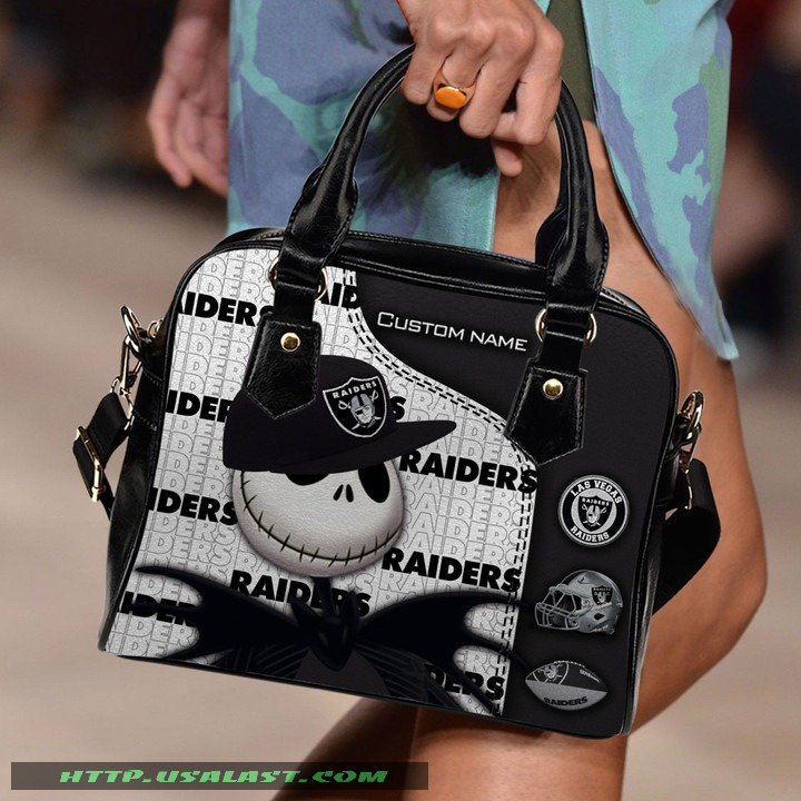 Las Vegas Raiders Jack Skellington Personalized Shoulder Handbag Women Gift