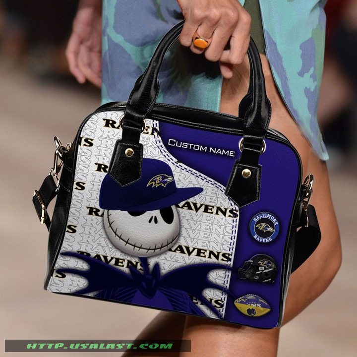 Baltimore Ravens Jack Skellington Personalized Shoulder Handbag Women Gift