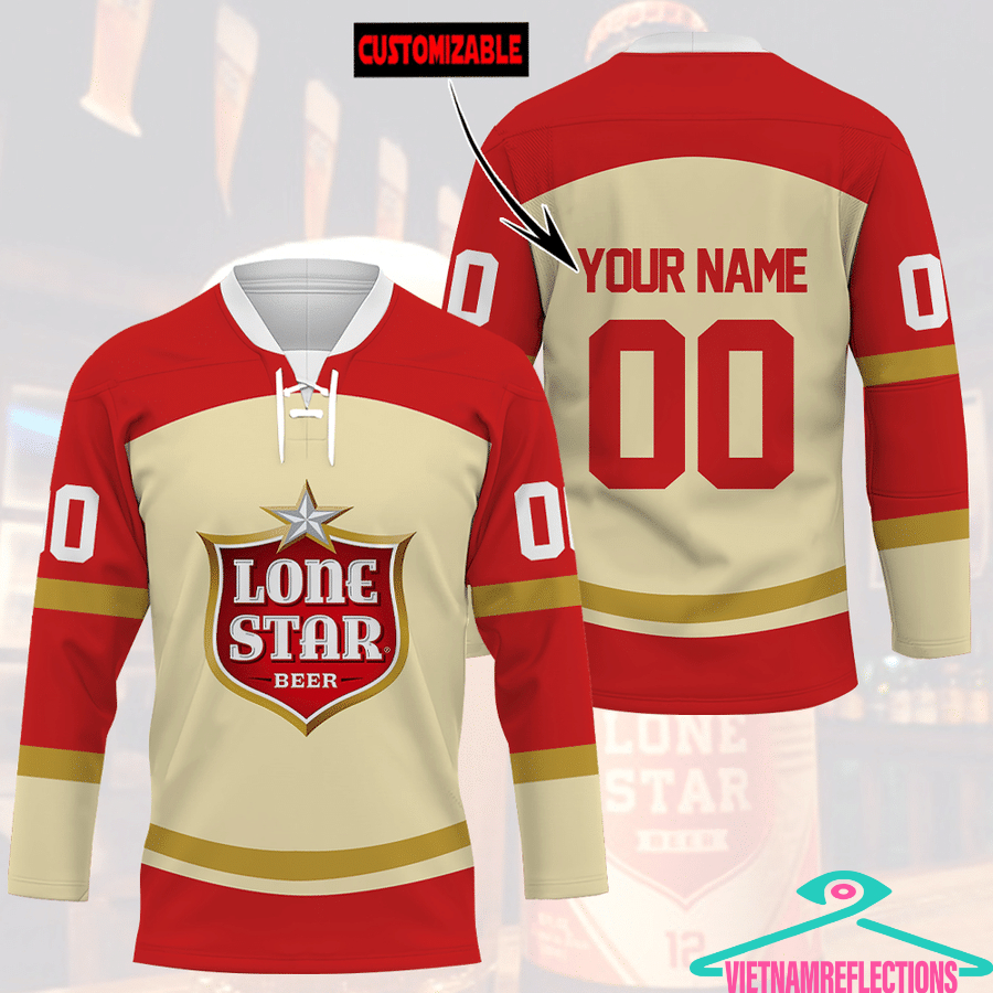 Lone Star beer personalized custom hockey jersey