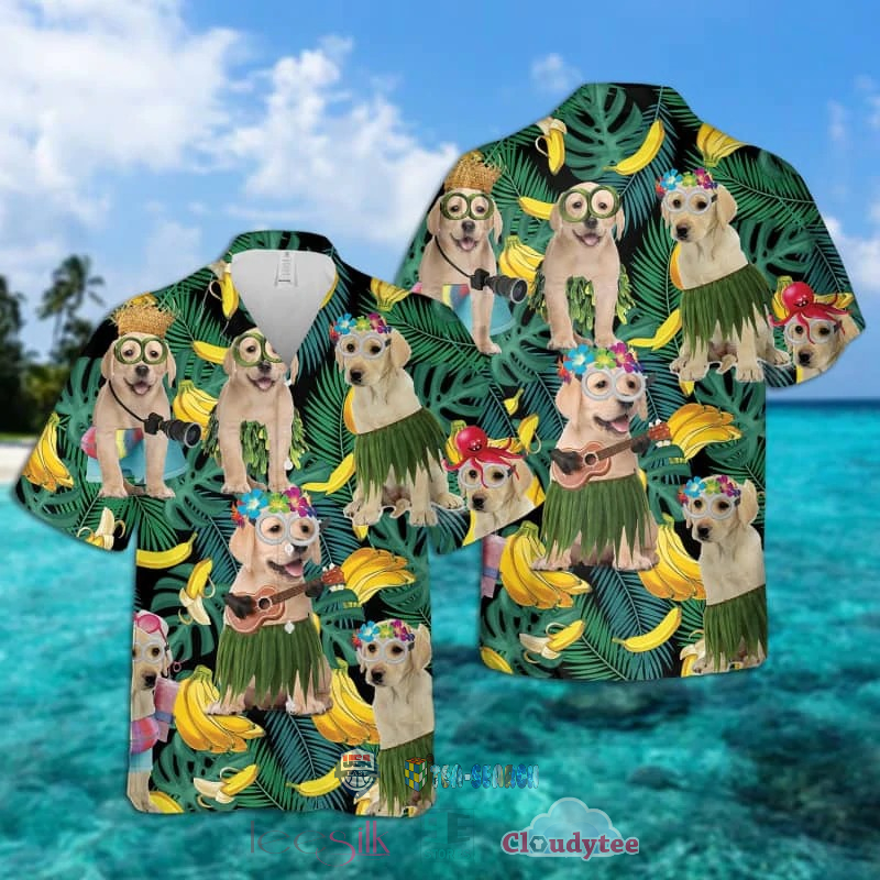 NEW Labrador Dog Banana Tropical Hawaiian Shirt