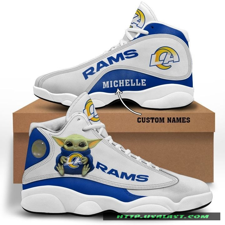 Sale OFF Personalised Los Angeles Rams Baby Yoda Air Jordan 13 Shoes