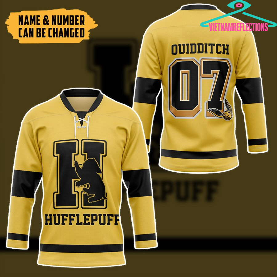 Harry Potter Hufflepuff House personalized custom hockey jersey