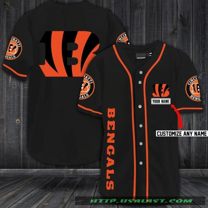 Cincinnati Bengals Logo Personalized Baseball Jersey Shirt