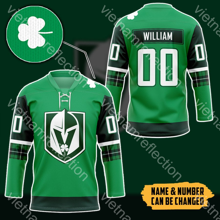 St. Patrick’s Day Vegas Golden Knights NHL personalized custom hockey jersey