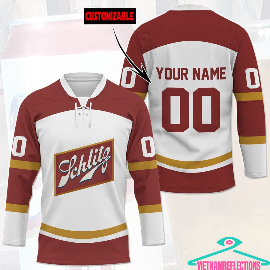 Schlitz beer personalized custom hockey jersey