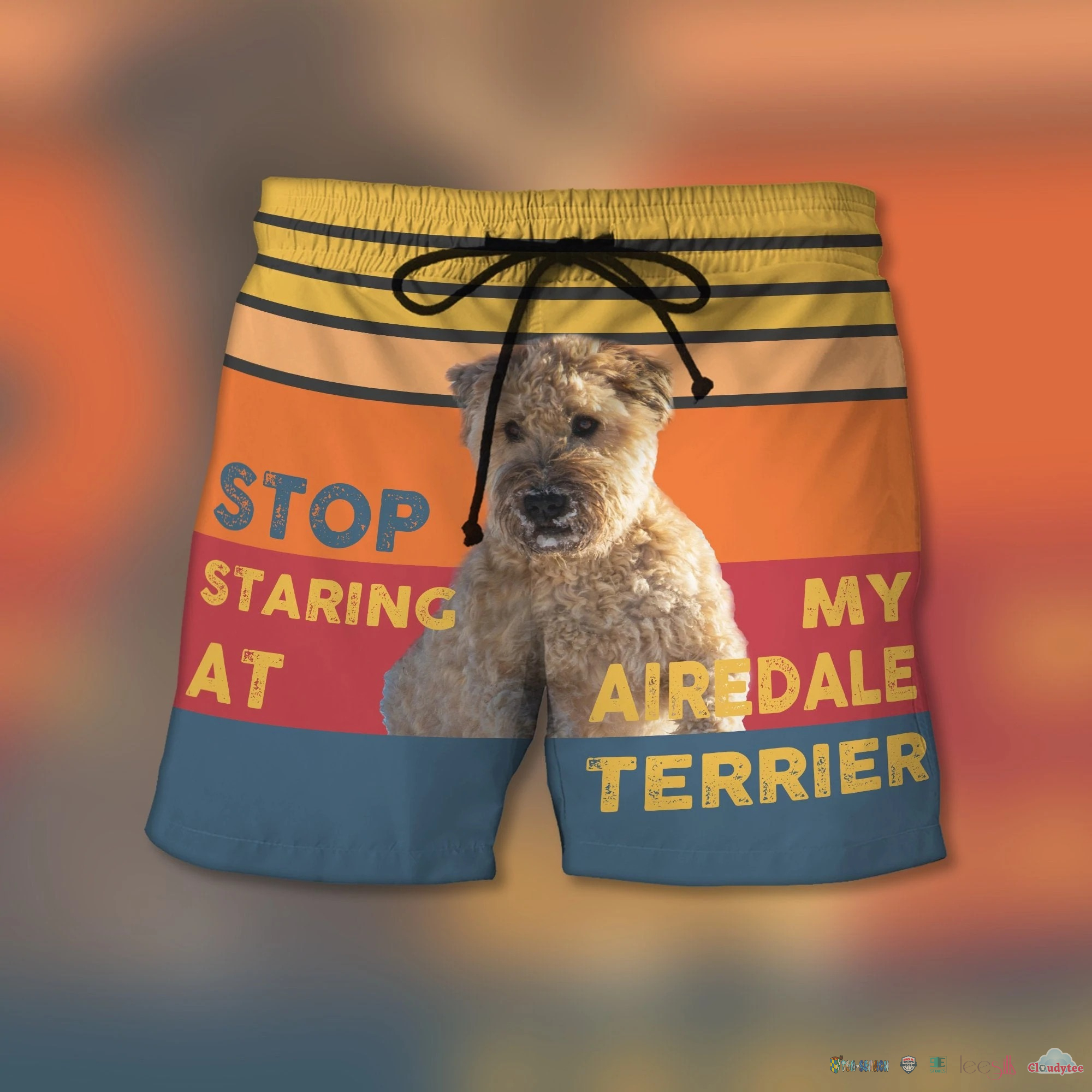 New Stop Staring At My Airedale Terrier Dog Beach Shorts