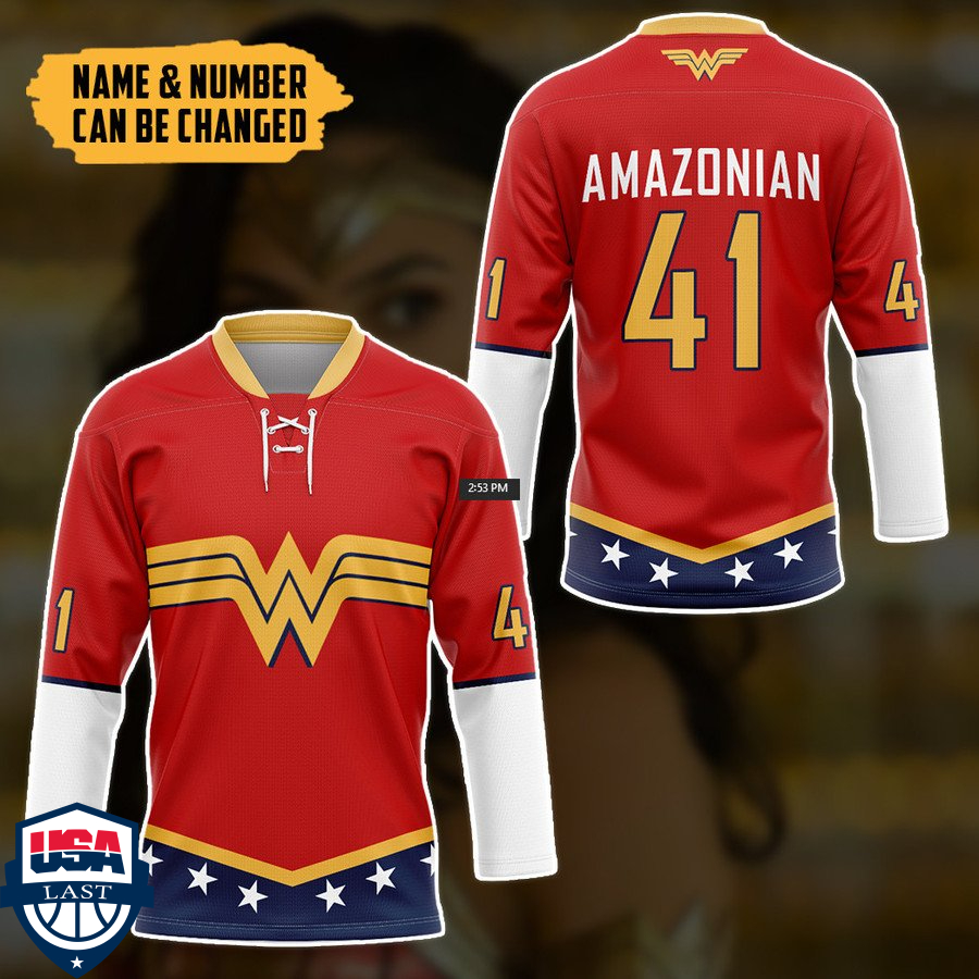 Wonder Woman personalized custom hockey jersey