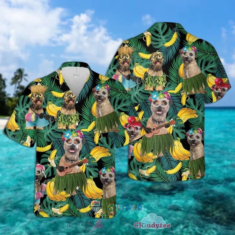 NEW Border Terrier Banana Tropical Hawaiian Shirt