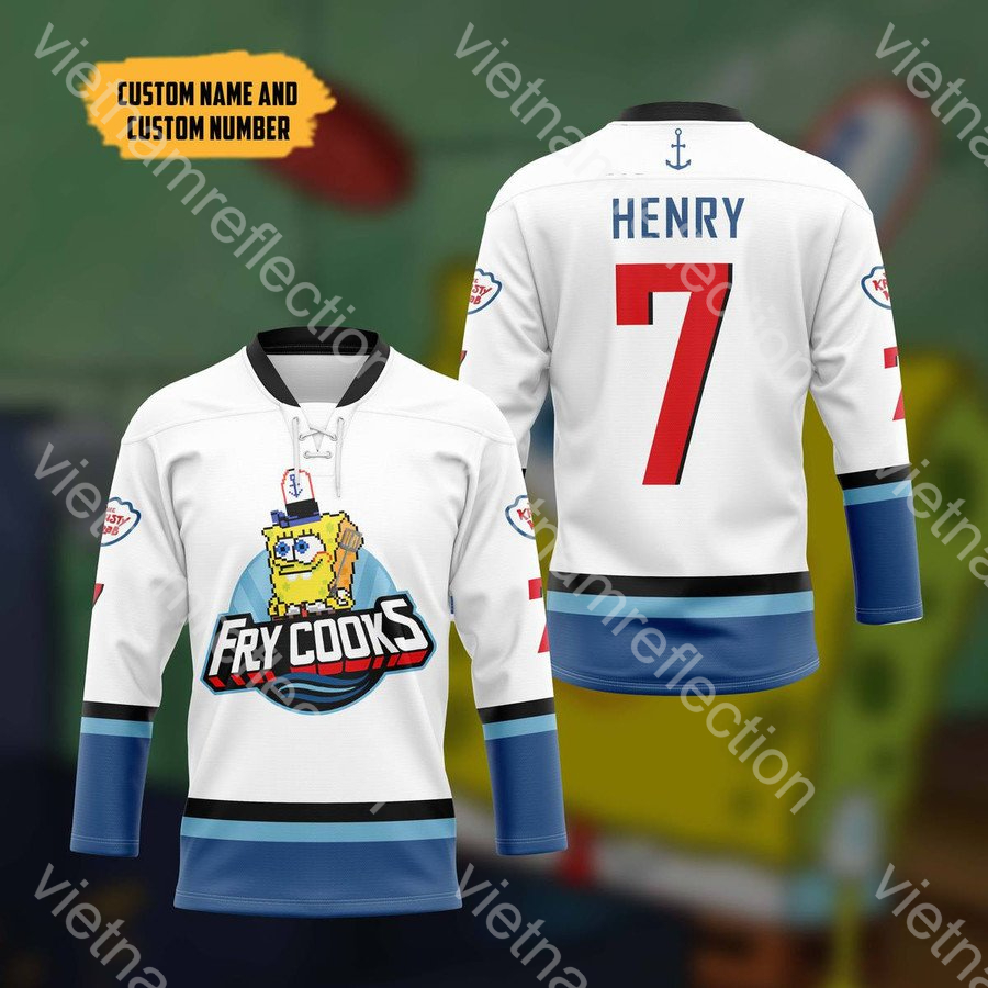 SpongeBob Fry Cook personalized custom hockey jersey