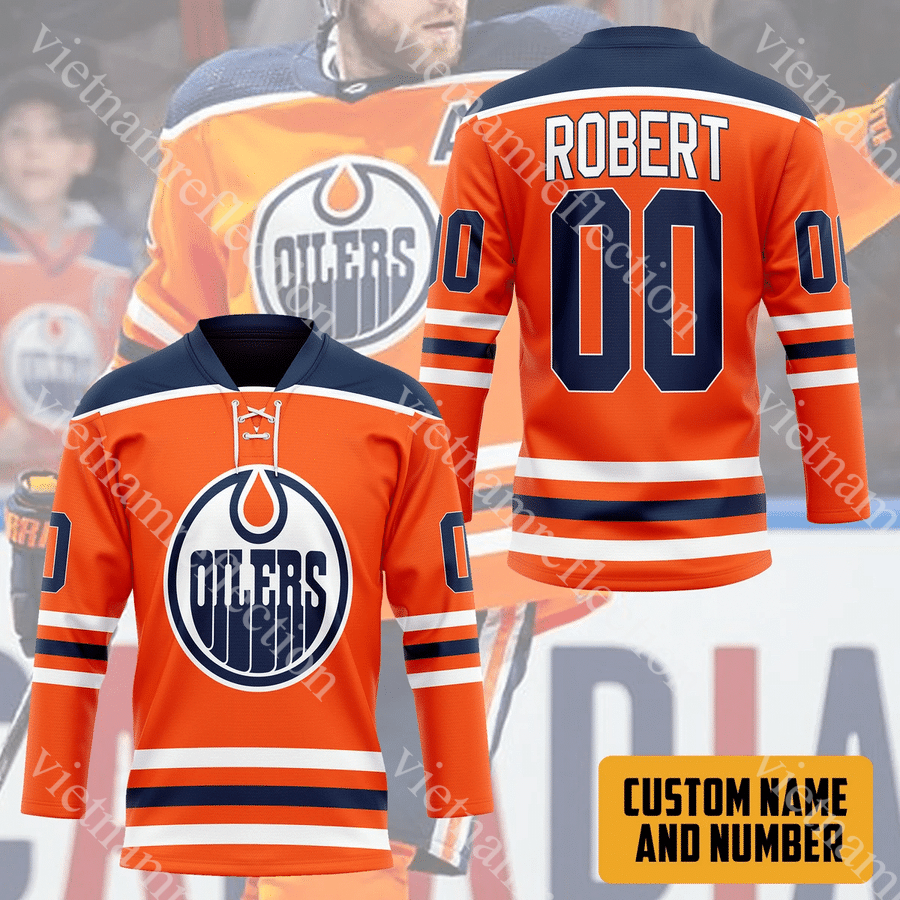 Edmonton Oilers NHL personalized custom hockey jersey