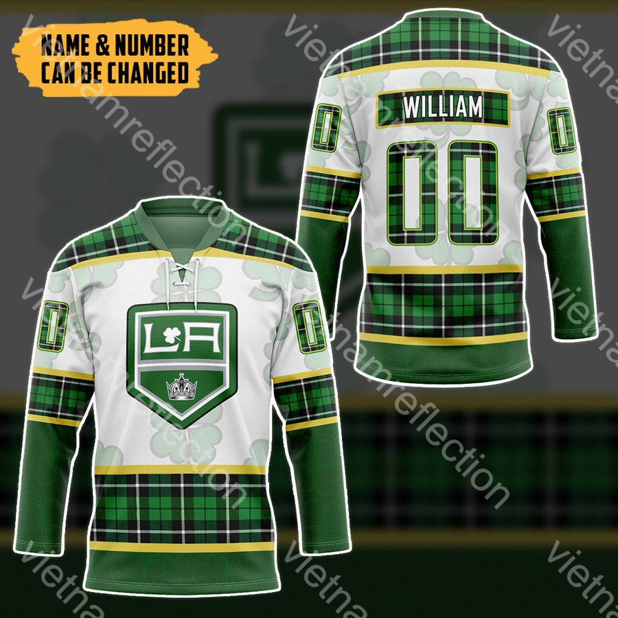 St. Patrick’s Day Los Angeles Kings NHL personalized custom hockey jersey