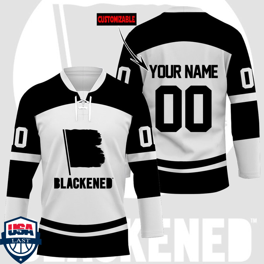 Blackended whisky personalized custom hockey jersey