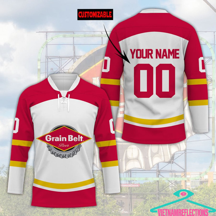 Grain Belt beer personalized custom hockey jersey