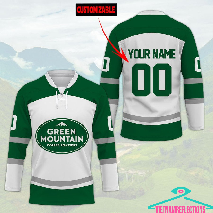 Green Mountain Coffee Roasters personalized custom hockey jersey