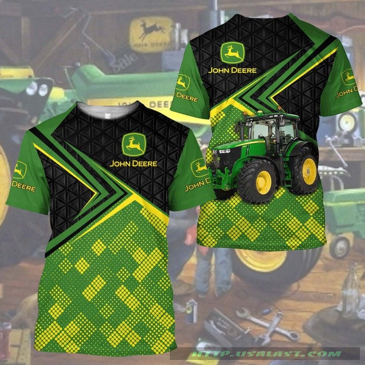 John Deere Yellow Dots 3D All Over Printed Shirt