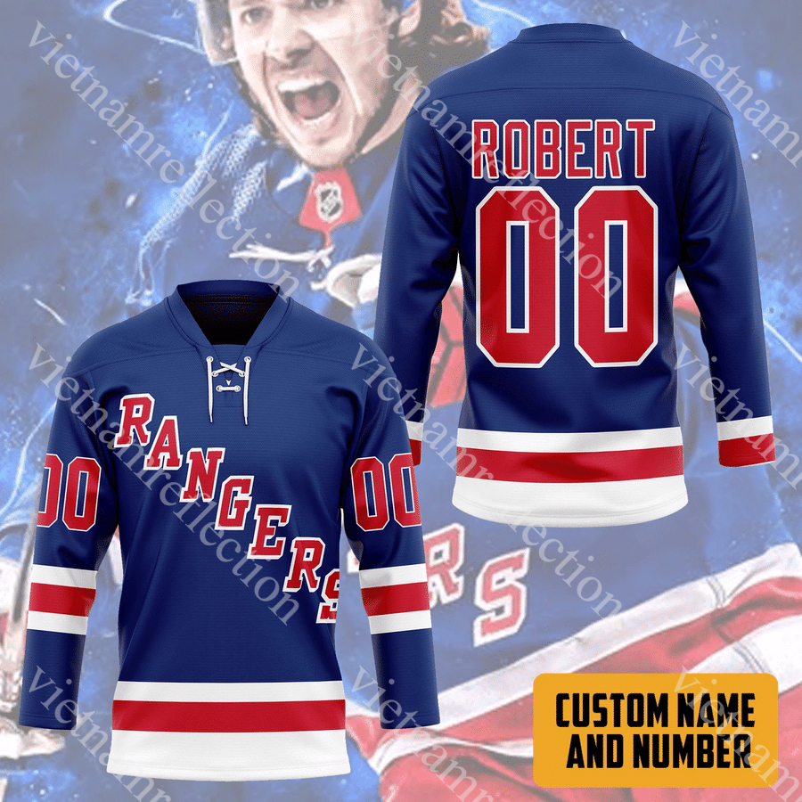 New York Ranger NHL Artemi Panarin Blue Home Premier Breakaway personalized custom hockey jersey