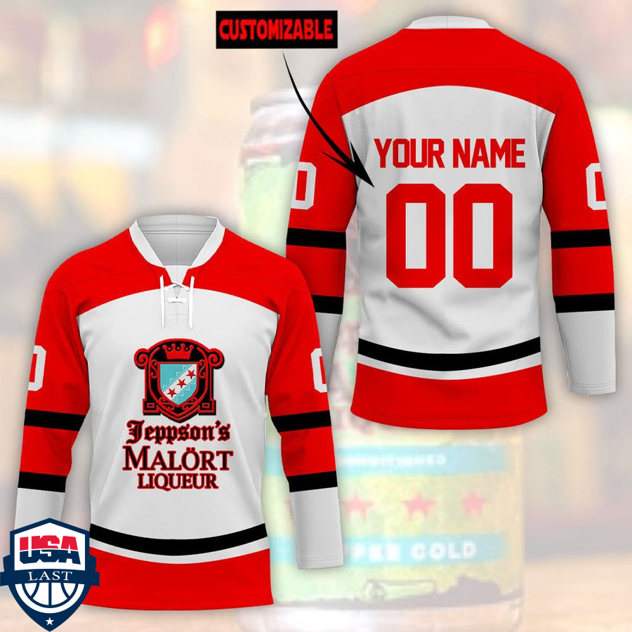 Jeppson’s Malort Liqueur personalized custom hockey jersey