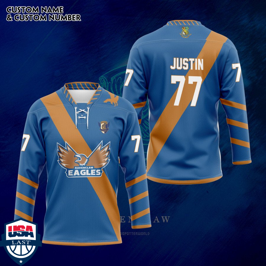 Harry Potter Ravenclaw Eagles personalized custom hockey jersey