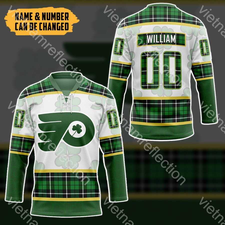 St. Patrick’s Day Philadelphia Flyers NHL personalized custom hockey jersey