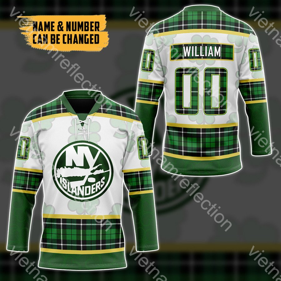 St. Patrick’s Day New York Islanders NHL personalized custom hockey jersey
