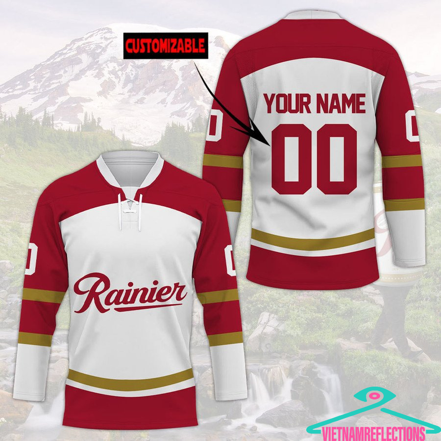 Rainier beer personalized custom hockey jersey