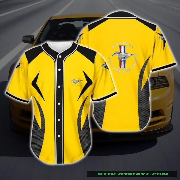 New Ford Mustang Yellow Baseball Jersey Shirt