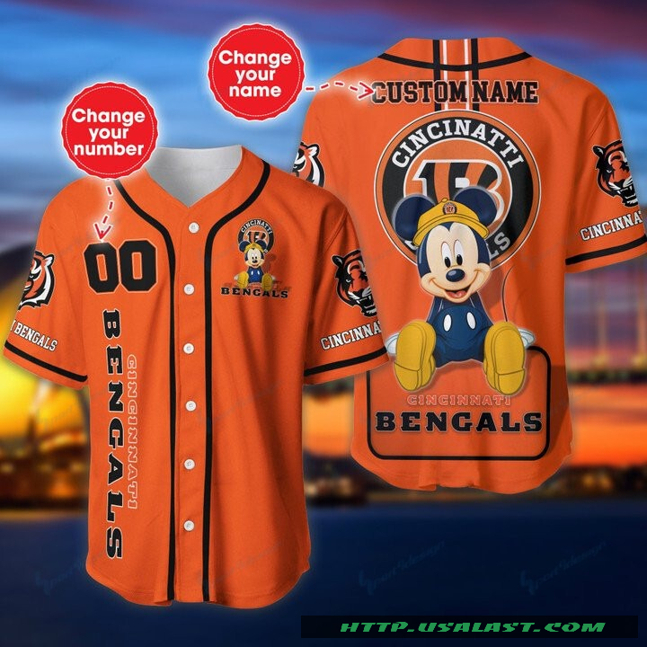 New Cincinnati Bengals Mickey Mouse Personalized Baseball Jersey Shirt